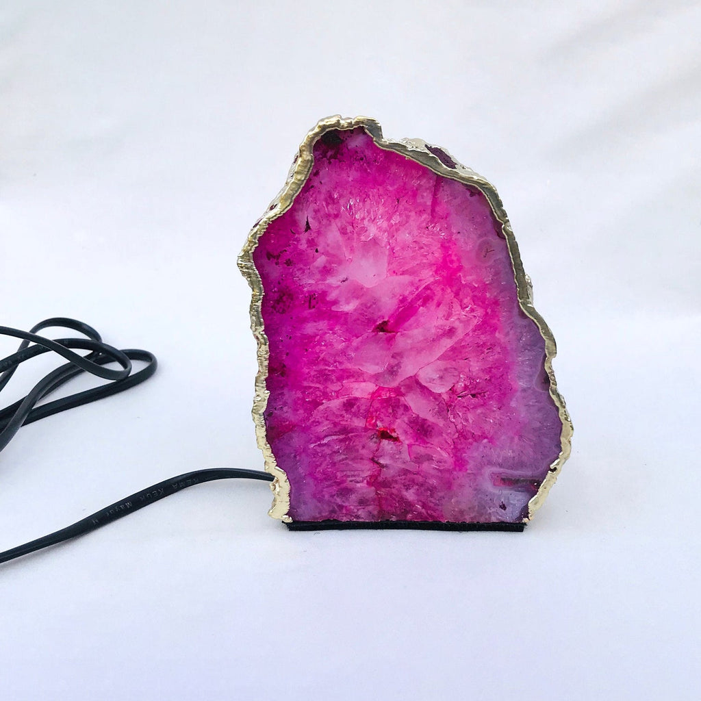 Pink Agate/Gemstone/Lamp/Desk/Night Light-0