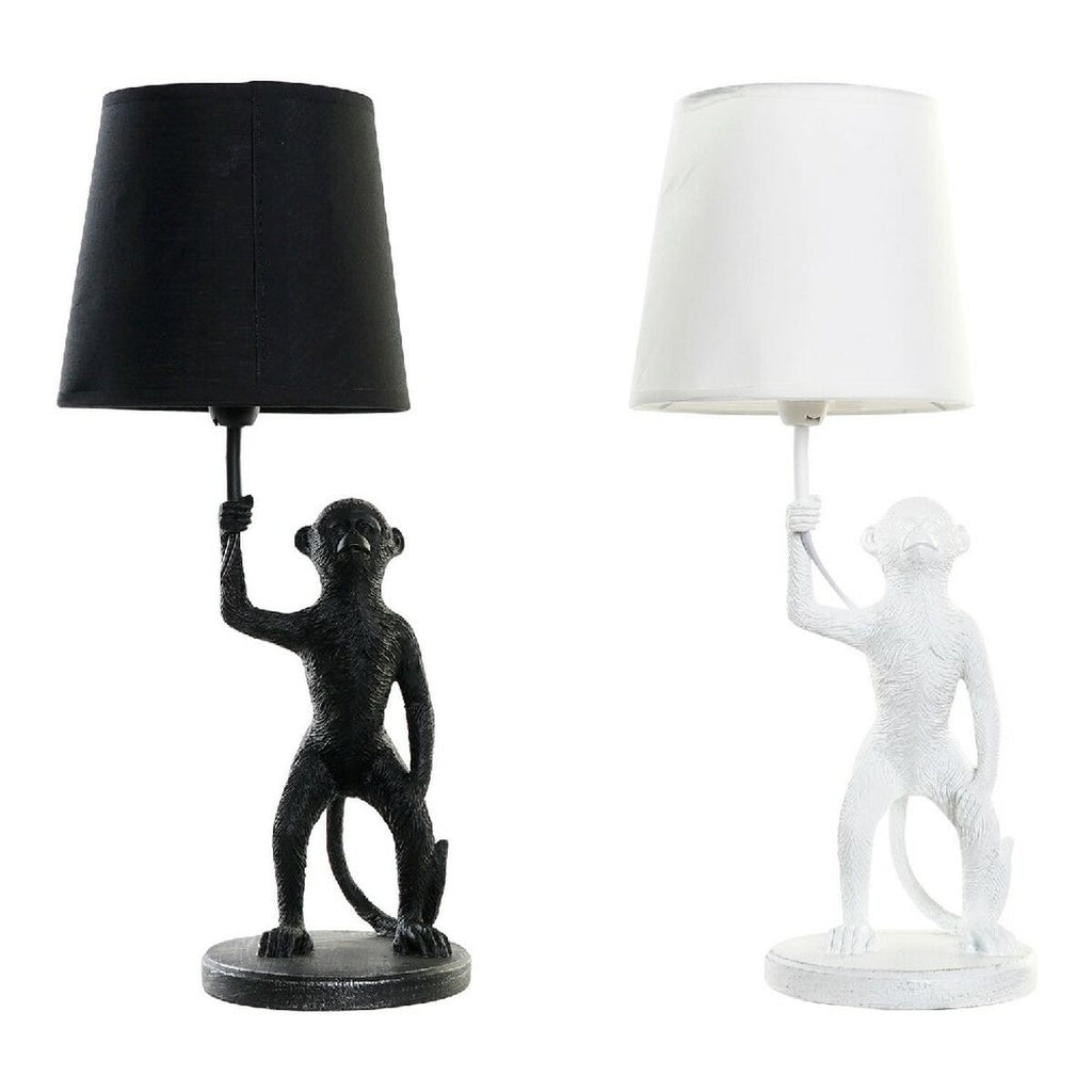 Desk lamp DKD Home Decor White Black Polyester Metal Resin 25W 220 V Monkey (2 pcs) (20 x 20 x 45 cm)-0