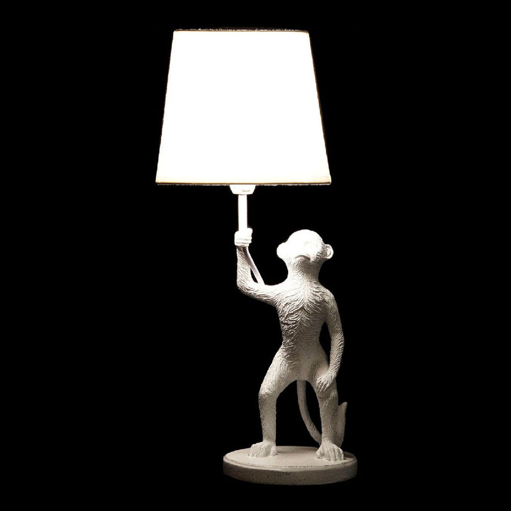 Desk lamp DKD Home Decor White Black Polyester Metal Resin 25W 220 V Monkey (2 pcs) (20 x 20 x 45 cm)-3