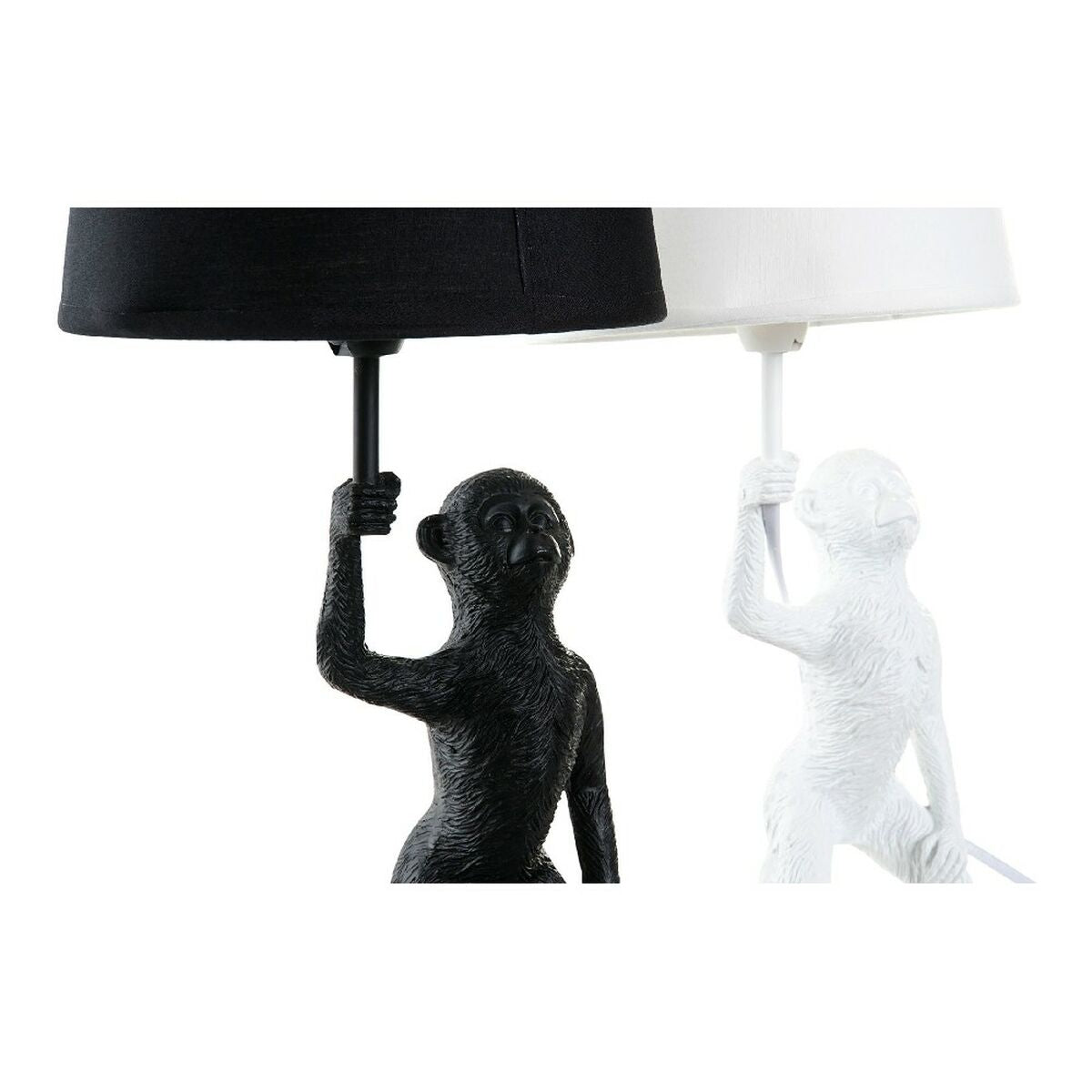 Desk lamp DKD Home Decor White Black Polyester Metal Resin 25W 220 V Monkey (2 pcs) (20 x 20 x 45 cm)-2