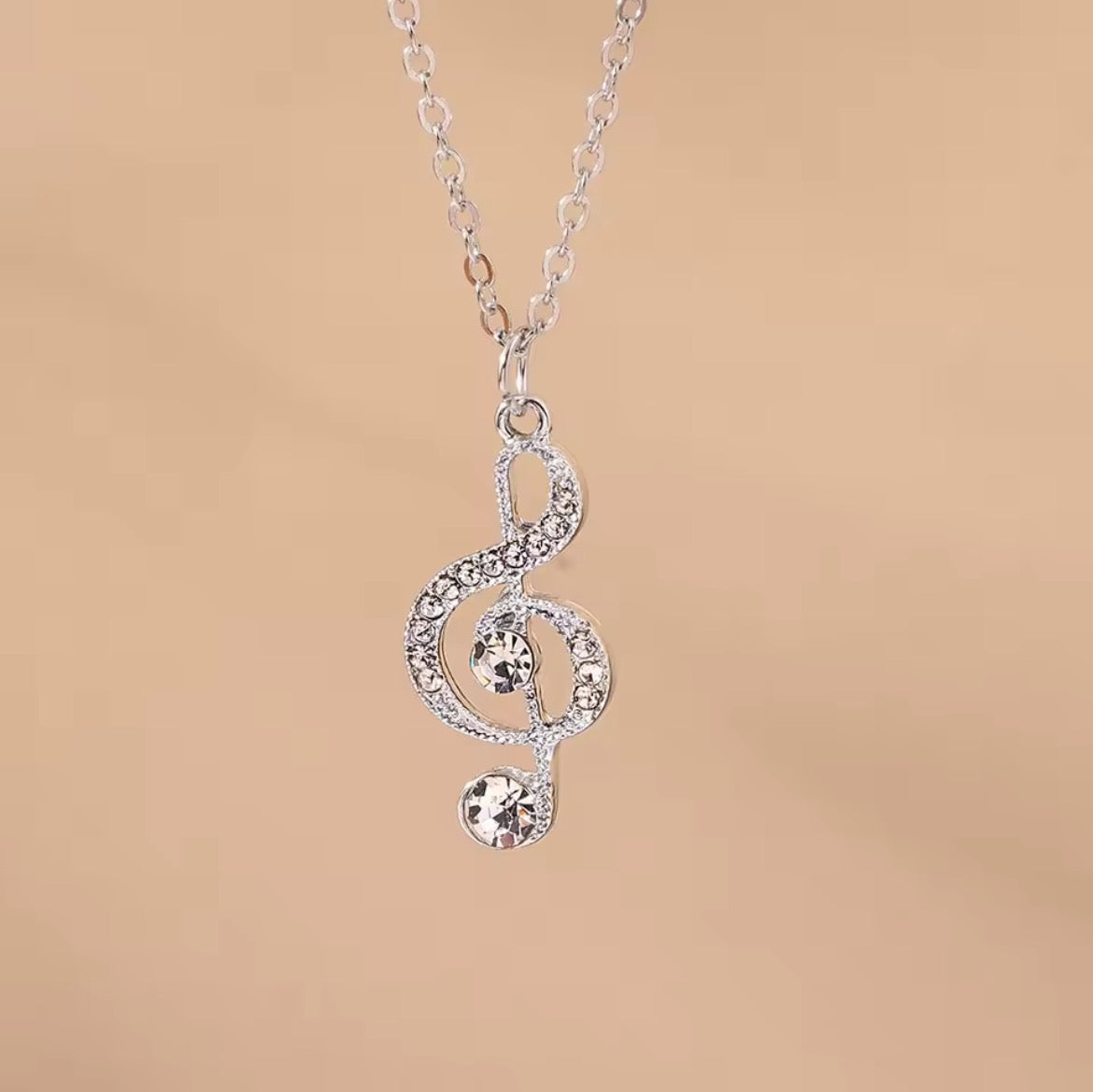 Collier Note de Musique Aihua – Cristal Délicat en Or ou Argent pour Femmes & Filles