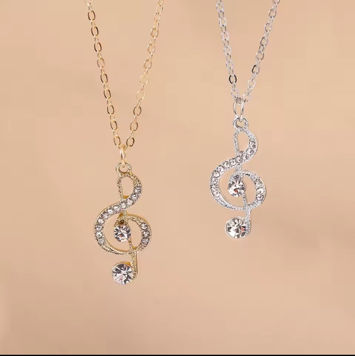 Collier Note de Musique Aihua – Cristal Délicat en Or ou Argent pour Femmes & Filles