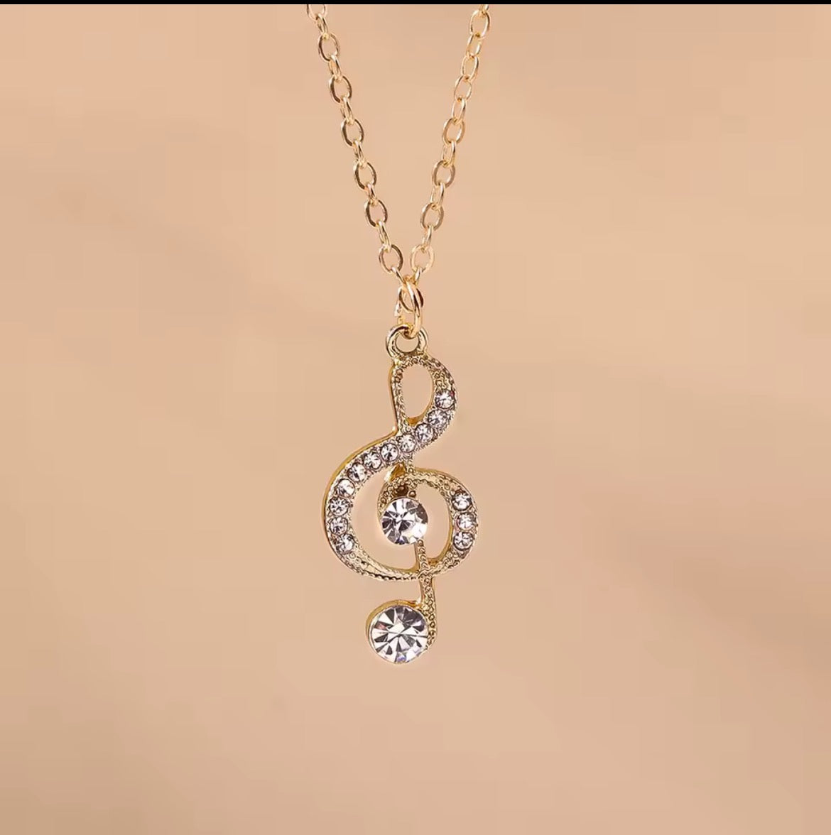 Collier Note de Musique Aihua – Cristal Délicat en Or ou Argent pour Femmes & Filles