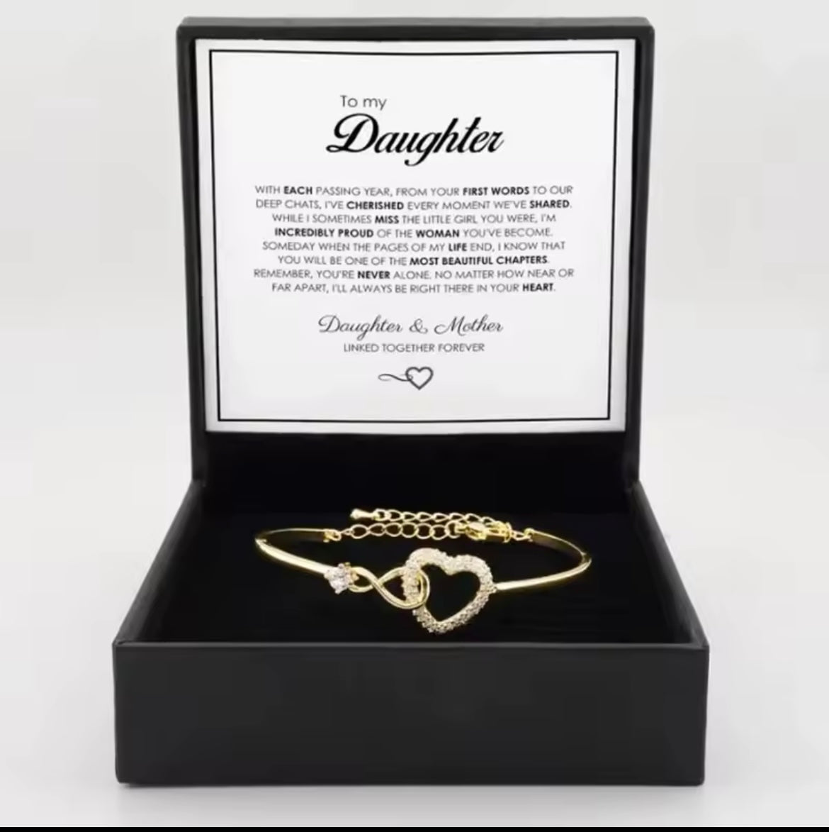 Bracelet Cœur Creux MF ITE – Symdangers avec Boîte Cadeau | Bijou Élégant pour Adulte, Cadeau Anniversaire Fille 2025