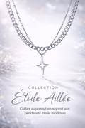 Collier Étoile Aillée – Collection Lumiera | Collier Superposé en Argent Moderne