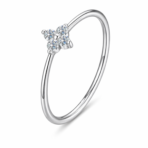 Bague Fleur en Argent 925 avec Zircons – Fine & Élégante