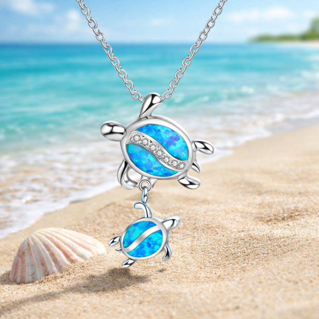 Collier Tortue Océan – Bijou Argenté Inspiré de la Mer