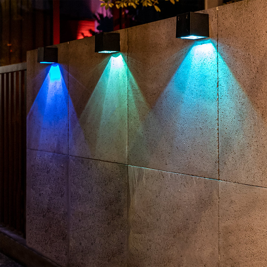 Multi-Color Solar Cube Wall Lights-3