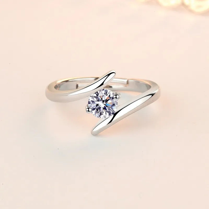 Bague en Argent 925 Sterling avec Zircon 5A – Classique Unisexe, Cadeau Idéal Mariage, Fiançailles ou Soirée