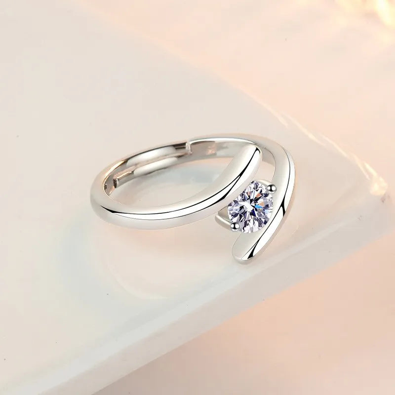 Bague en Argent 925 Sterling avec Zircon 5A – Classique Unisexe, Cadeau Idéal Mariage, Fiançailles ou Soirée