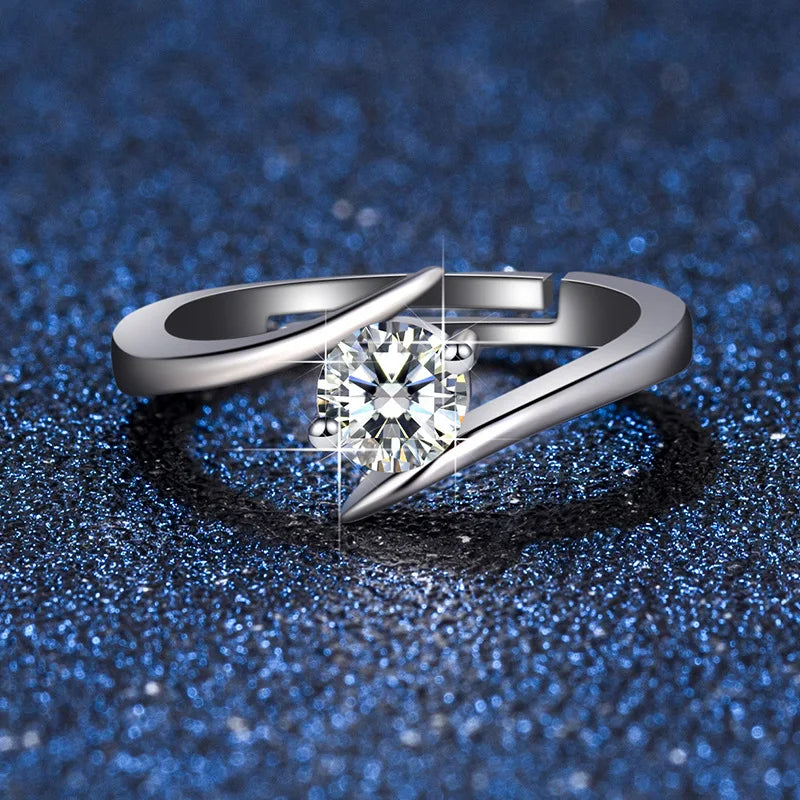 Bague en Argent 925 Sterling avec Zircon 5A – Classique Unisexe, Cadeau Idéal Mariage, Fiançailles ou Soirée