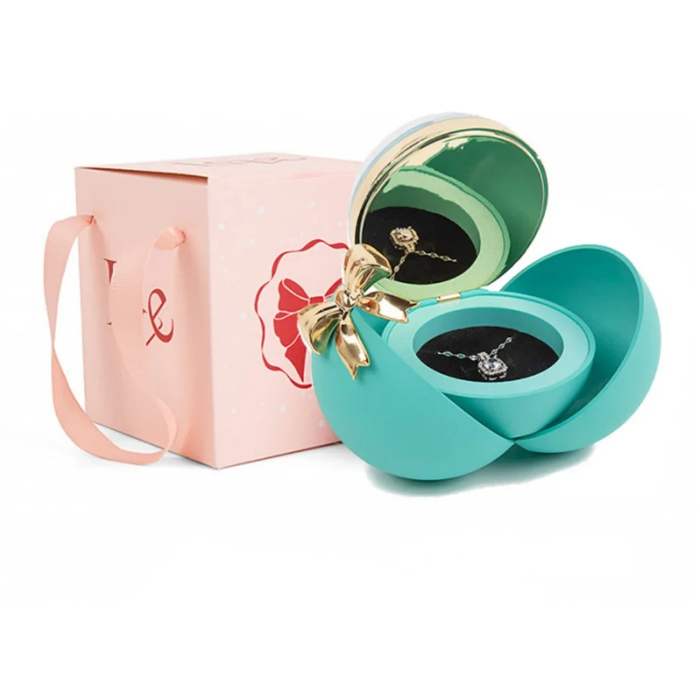 Boîte à bijoux Collier Boîte à bagues Sphérique pour anniversaire Noël Saint-Valentin