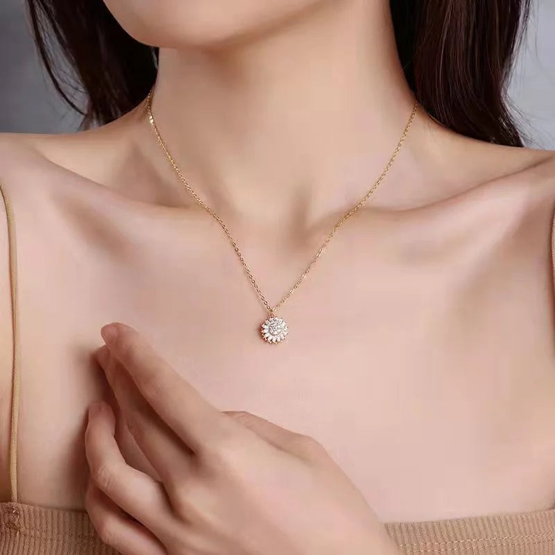 Ensemble Bijoux 3 PCS/Set – Collier et Bague en Acier Titanium, Couleur Intemporelle