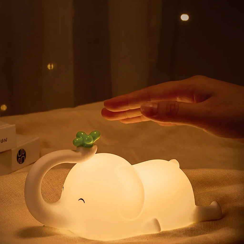 Adorable Elephant Silicone Night Light-1