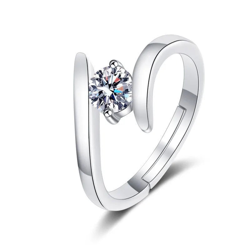 Bague en Argent 925 Sterling avec Zircon 5A – Classique Unisexe, Cadeau Idéal Mariage, Fiançailles ou Soirée