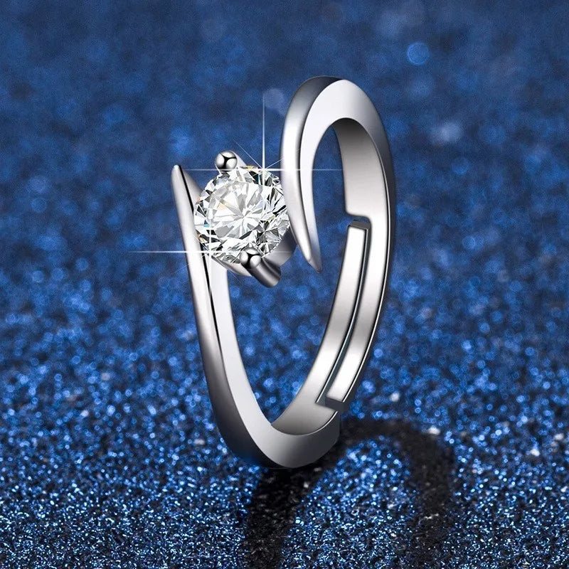 Bague en Argent 925 Sterling avec Zircon 5A – Classique Unisexe, Cadeau Idéal Mariage, Fiançailles ou Soirée