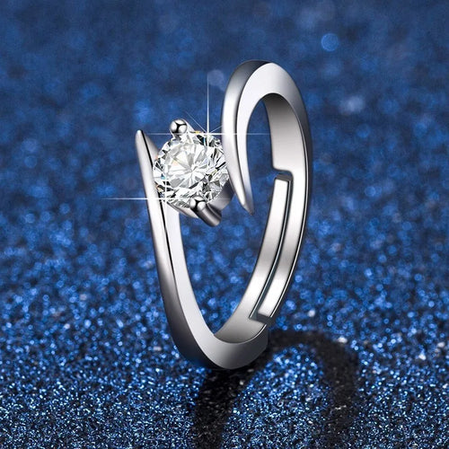 Bague en Argent 925 Sterling avec Zircon 5A – Classique Unisexe, Cadeau Idéal Mariage, Fiançailles ou Soirée