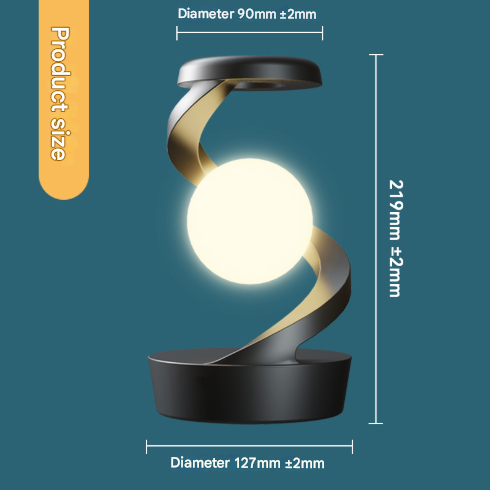 White Modern Levitating LED Desk Lamp - Spiral Design Atmosphere Light-2
