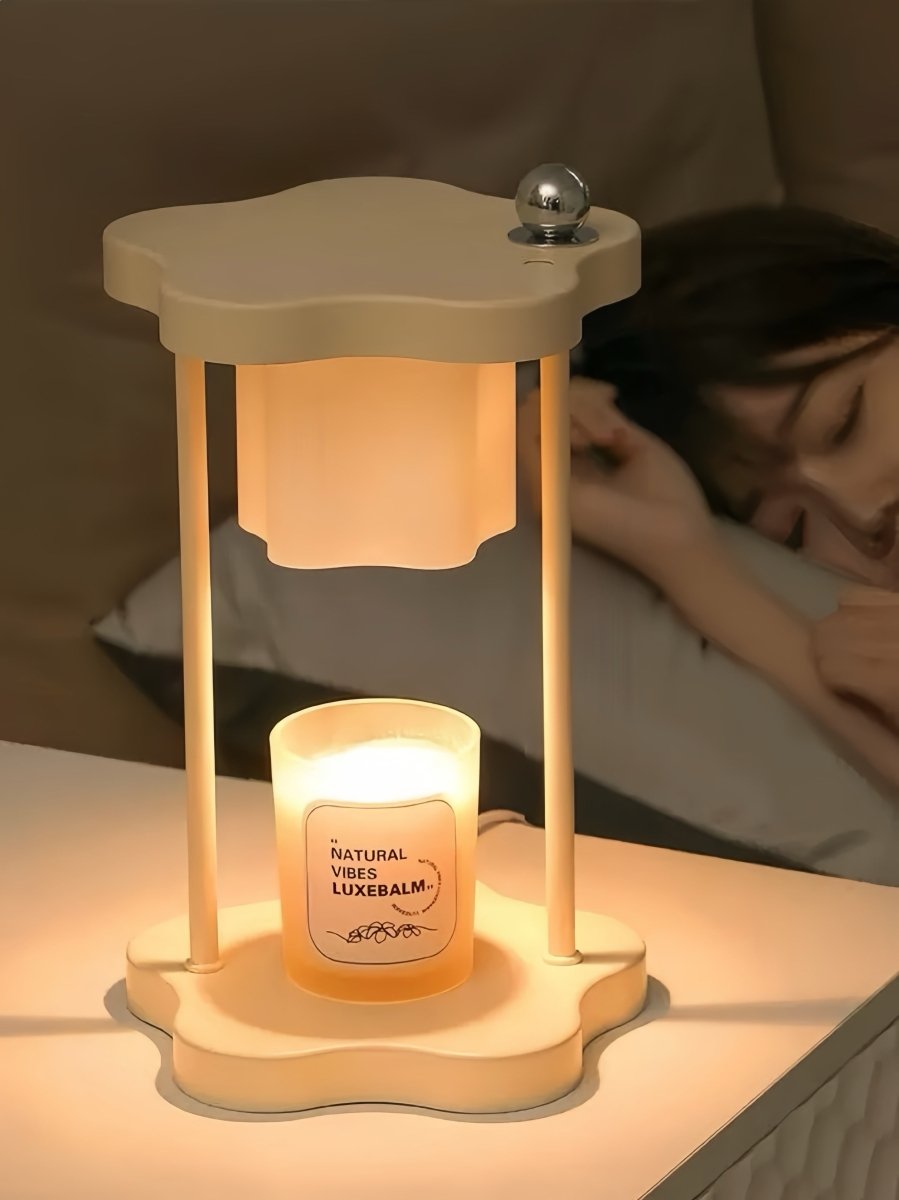 Cute Nordic Dimmable Petal Floral Candle Warmer Lamp With Timer-2